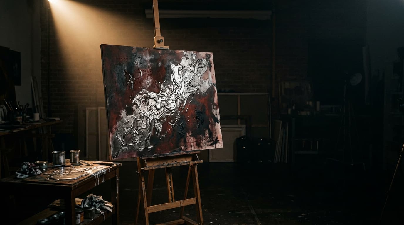 Das Atelier von Piotr Breczewski bei Nacht